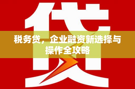 万里税务贷，企业融资新选择与操作全攻略