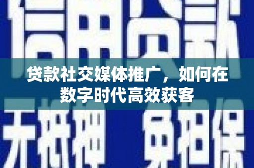 万里贷款社交媒体推广，如何在数字时代高效获客