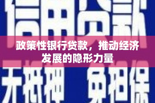 万里政策性银行贷款，推动经济发展的隐形力量