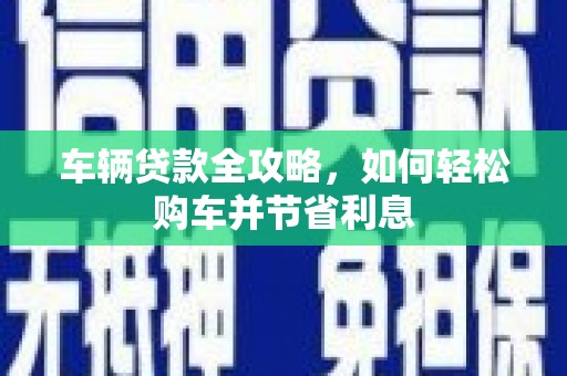 万里车辆贷款全攻略，如何轻松购车并节省利息