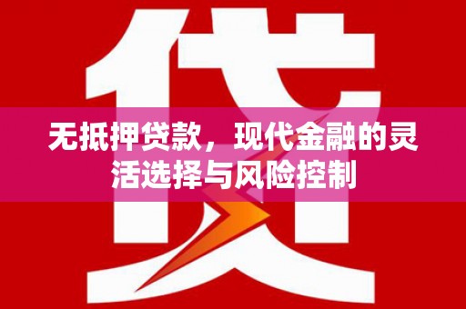 万里无抵押贷款，现代金融的灵活选择与风险控制