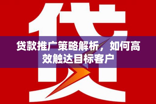 万里贷款推广策略解析，如何高效触达目标客户