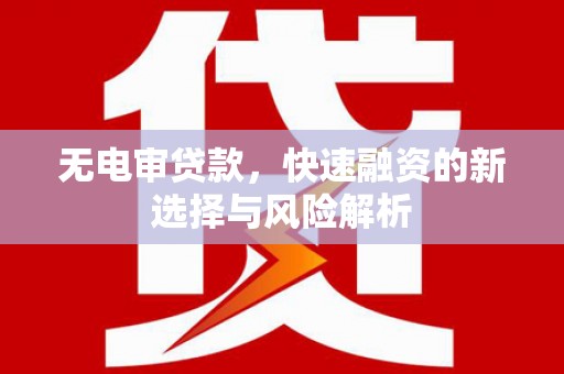 万里无电审贷款，快速融资的新选择与风险解析