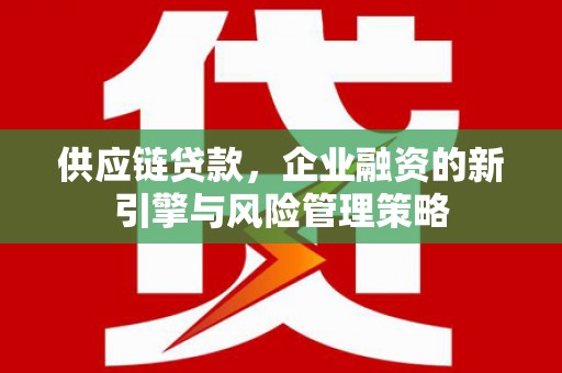 万里供应链贷款，企业融资的新引擎与风险管理策略