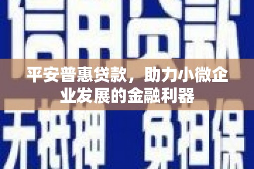 万里平安普惠贷款，助力小微企业发展的金融利器
